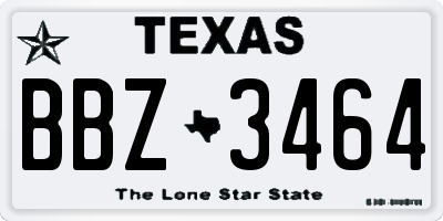TX license plate BBZ3464