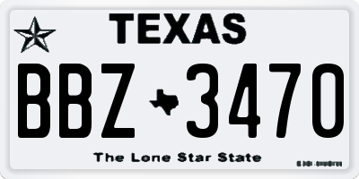 TX license plate BBZ3470