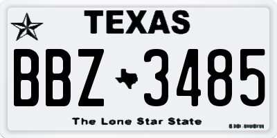 TX license plate BBZ3485