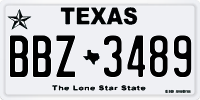 TX license plate BBZ3489