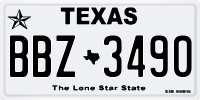 TX license plate BBZ3490