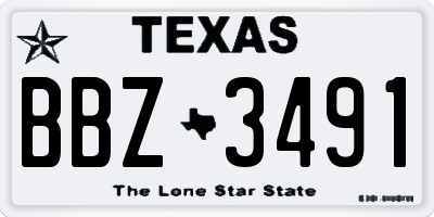 TX license plate BBZ3491