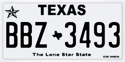 TX license plate BBZ3493