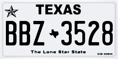 TX license plate BBZ3528