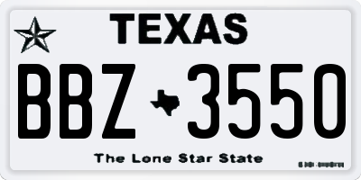 TX license plate BBZ3550