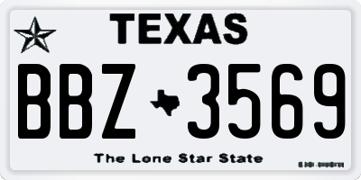 TX license plate BBZ3569