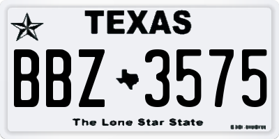 TX license plate BBZ3575