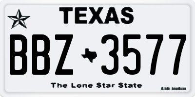 TX license plate BBZ3577