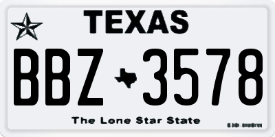 TX license plate BBZ3578