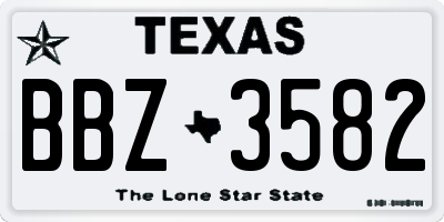TX license plate BBZ3582