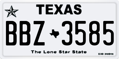 TX license plate BBZ3585