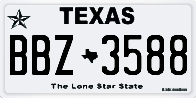TX license plate BBZ3588