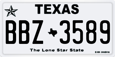 TX license plate BBZ3589