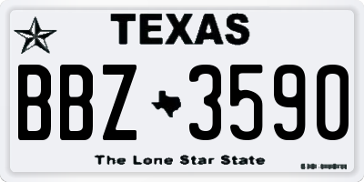 TX license plate BBZ3590
