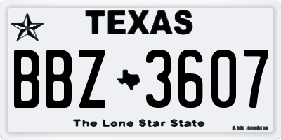 TX license plate BBZ3607