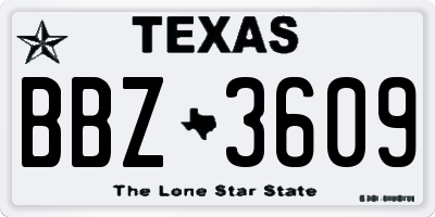 TX license plate BBZ3609