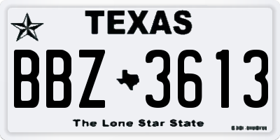 TX license plate BBZ3613