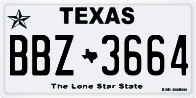 TX license plate BBZ3664