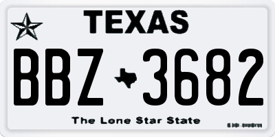 TX license plate BBZ3682