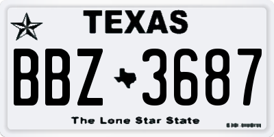 TX license plate BBZ3687