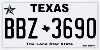 TX license plate BBZ3690