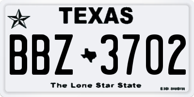 TX license plate BBZ3702