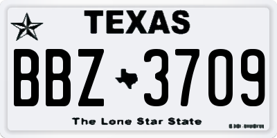 TX license plate BBZ3709