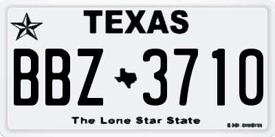 TX license plate BBZ3710