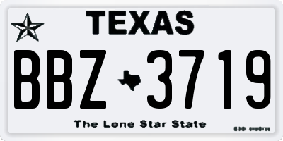 TX license plate BBZ3719