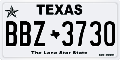TX license plate BBZ3730