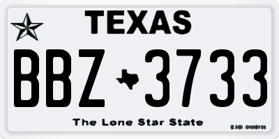 TX license plate BBZ3733