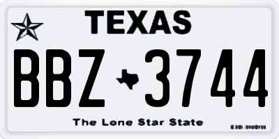 TX license plate BBZ3744
