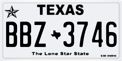 TX license plate BBZ3746