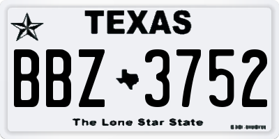TX license plate BBZ3752