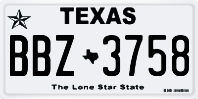 TX license plate BBZ3758