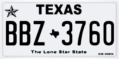TX license plate BBZ3760