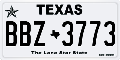 TX license plate BBZ3773