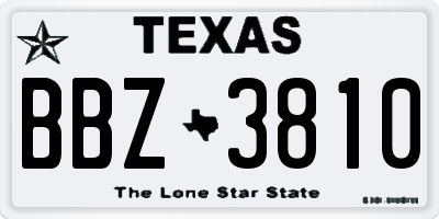 TX license plate BBZ3810