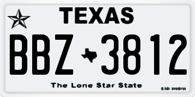 TX license plate BBZ3812
