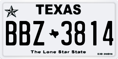 TX license plate BBZ3814