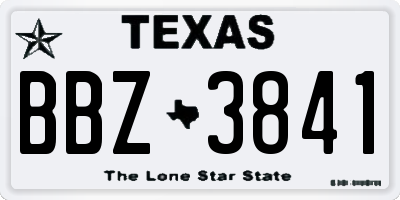 TX license plate BBZ3841