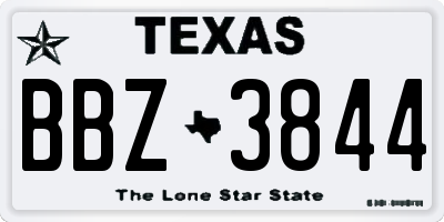 TX license plate BBZ3844