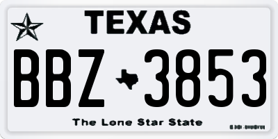 TX license plate BBZ3853