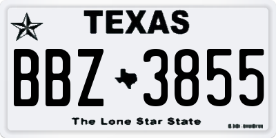 TX license plate BBZ3855