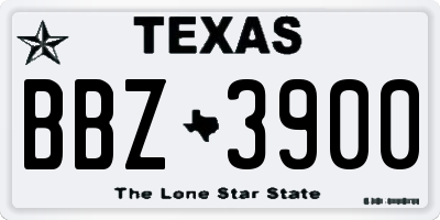 TX license plate BBZ3900