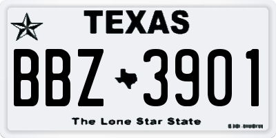 TX license plate BBZ3901