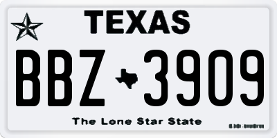 TX license plate BBZ3909