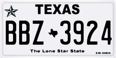 TX license plate BBZ3924