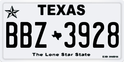 TX license plate BBZ3928