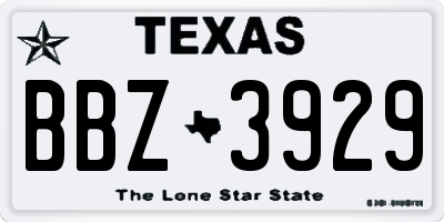 TX license plate BBZ3929